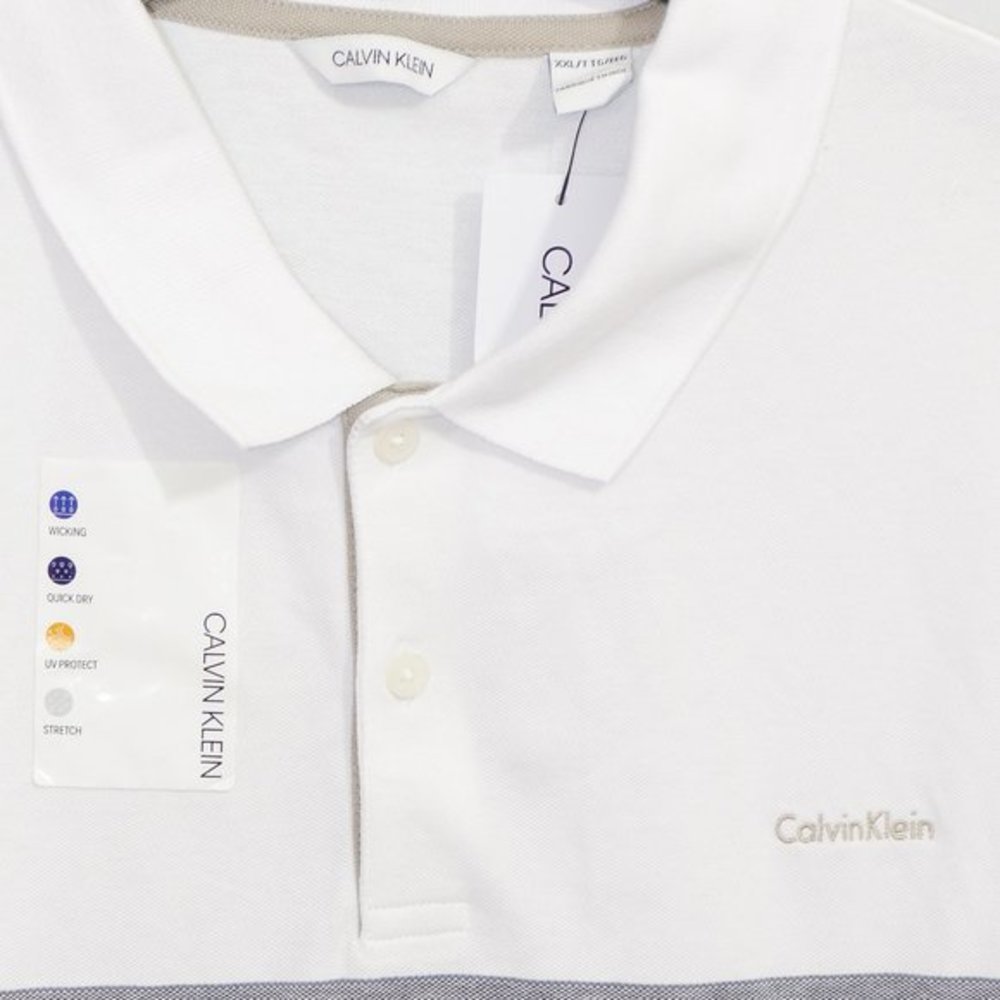 White/gray Calvin Klein Men's Performance polo‎